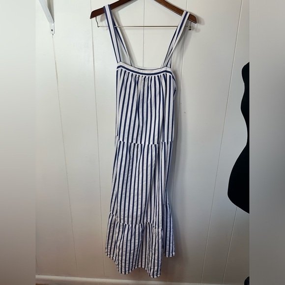 Universal Thread Goods Co. Blue and White Striped Women’s XXL Tiered Maxi Dress - Picture 5 of 9